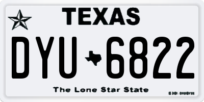 TX license plate DYU6822