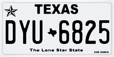 TX license plate DYU6825