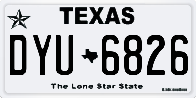 TX license plate DYU6826