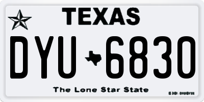TX license plate DYU6830