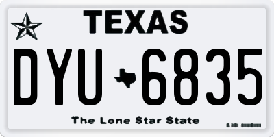 TX license plate DYU6835