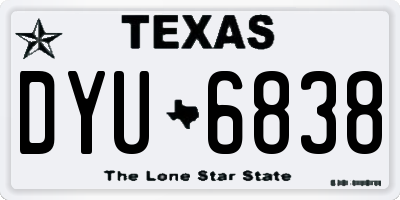 TX license plate DYU6838