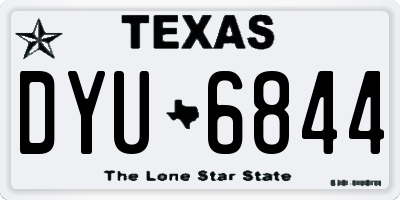TX license plate DYU6844