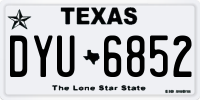 TX license plate DYU6852