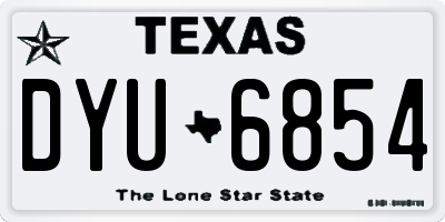TX license plate DYU6854