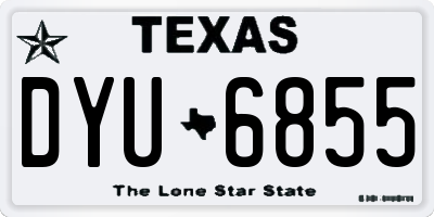 TX license plate DYU6855