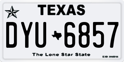 TX license plate DYU6857