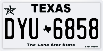 TX license plate DYU6858