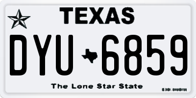 TX license plate DYU6859