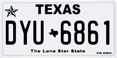 TX license plate DYU6861