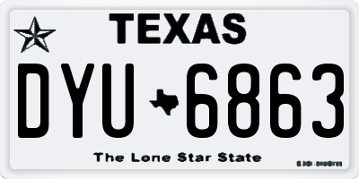 TX license plate DYU6863
