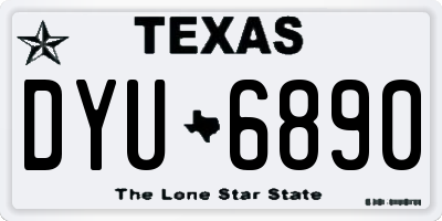 TX license plate DYU6890