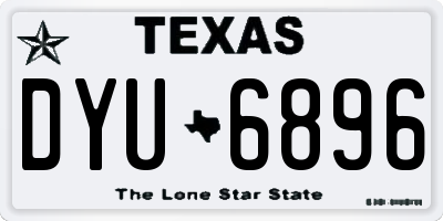 TX license plate DYU6896