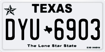 TX license plate DYU6903