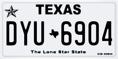 TX license plate DYU6904