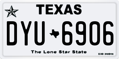 TX license plate DYU6906