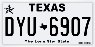TX license plate DYU6907