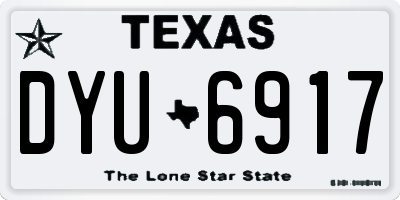 TX license plate DYU6917