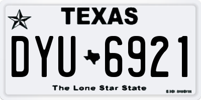 TX license plate DYU6921