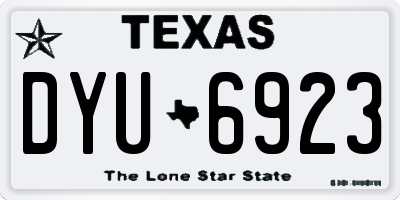 TX license plate DYU6923