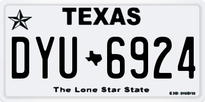 TX license plate DYU6924