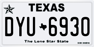 TX license plate DYU6930