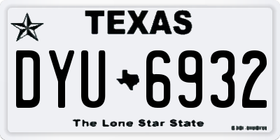 TX license plate DYU6932