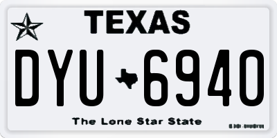 TX license plate DYU6940