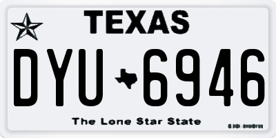 TX license plate DYU6946