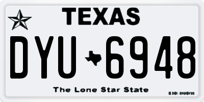 TX license plate DYU6948