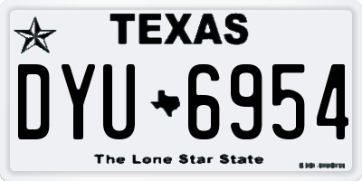 TX license plate DYU6954