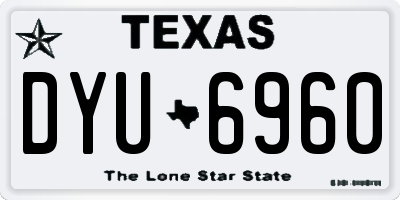 TX license plate DYU6960