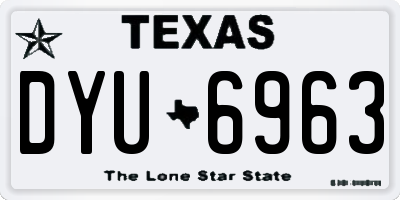TX license plate DYU6963