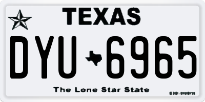 TX license plate DYU6965