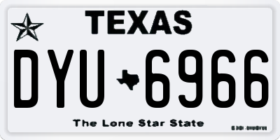 TX license plate DYU6966