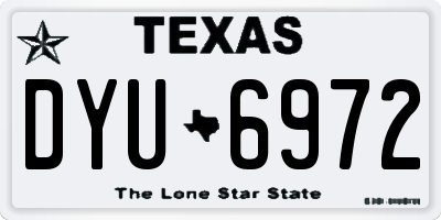 TX license plate DYU6972