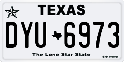 TX license plate DYU6973