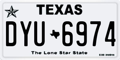 TX license plate DYU6974