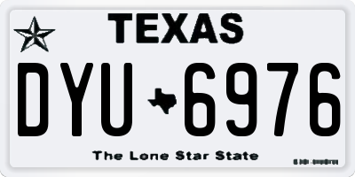 TX license plate DYU6976