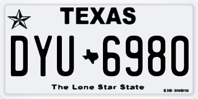 TX license plate DYU6980
