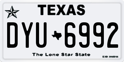 TX license plate DYU6992