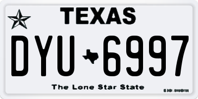 TX license plate DYU6997
