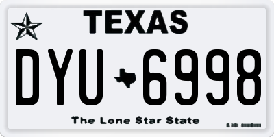 TX license plate DYU6998