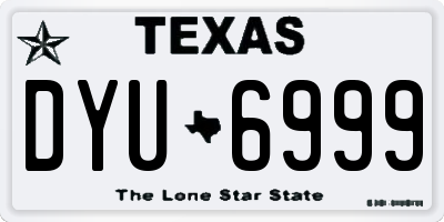 TX license plate DYU6999