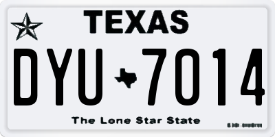 TX license plate DYU7014