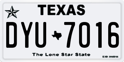 TX license plate DYU7016