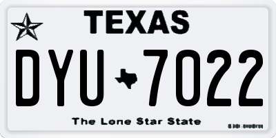 TX license plate DYU7022