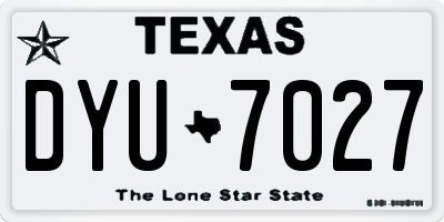 TX license plate DYU7027