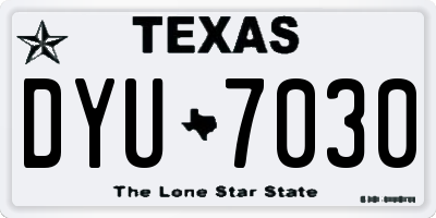 TX license plate DYU7030