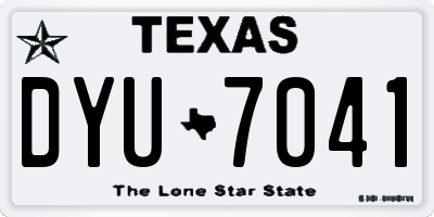 TX license plate DYU7041